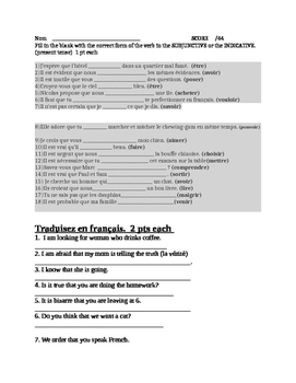 Featured image of post Subjunctive Vs Indicative French Quiz